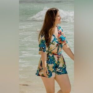 Rachel Roy multicolor cut out summer beach romper